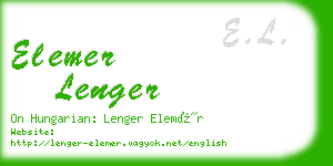 elemer lenger business card